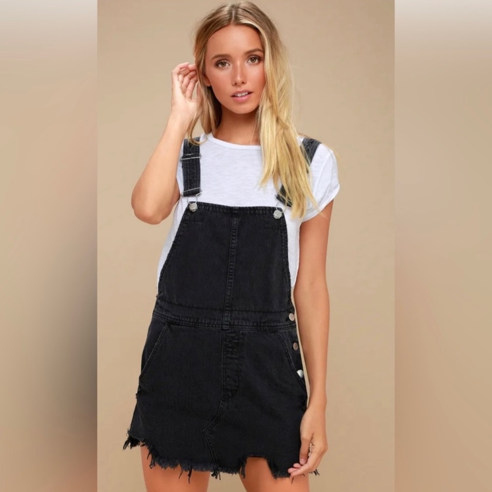 Free People Denim Overall Dress Size 4